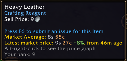 Tooltip with market average